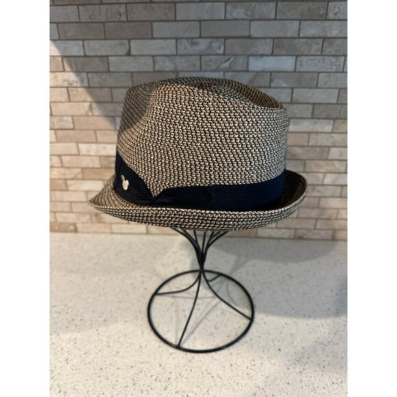 Disney Parks Exclusive Unisex Adult O/S Gold Mickey Mouse Straw Fedora Hat - Picture 2 of 5